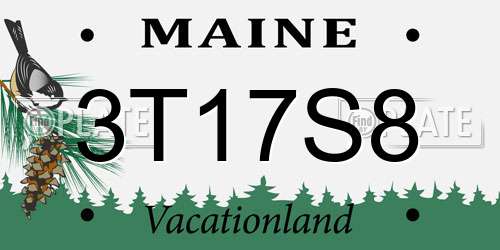 3T17S8 Maine License Plate