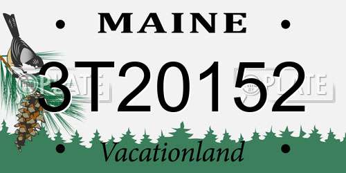 3T20152 Maine License Plate