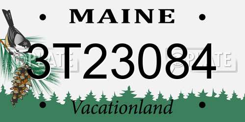 3T23084 Maine License Plate