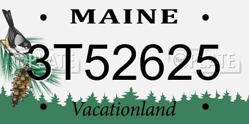 3T52625 Maine License Plate