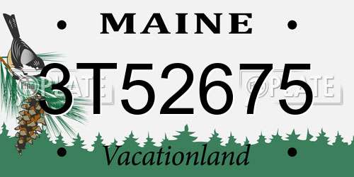 3T52675 Maine License Plate