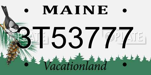 3T53777 Maine License Plate