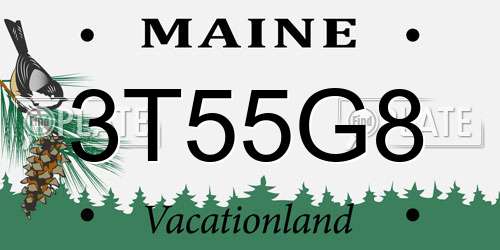 3T55G8 Maine License Plate