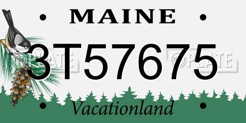 3T57675 Maine License Plate