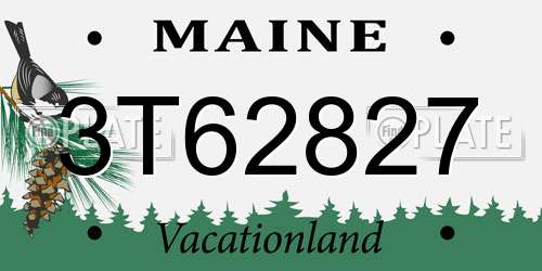 3T62827 Maine License Plate