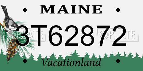 3T62872 Maine License Plate