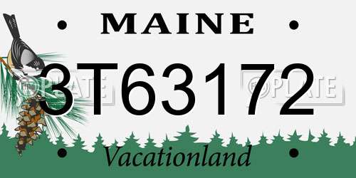 3T63172 Maine License Plate
