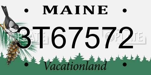 3T67572 Maine License Plate
