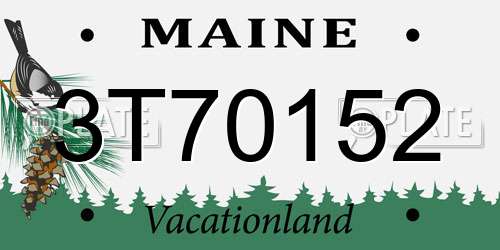 3T70152 Maine License Plate