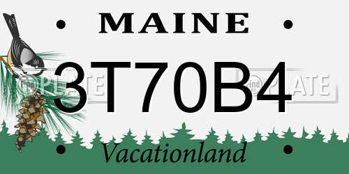 3T70B4 Maine License Plate
