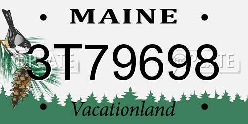 3T79698 Maine License Plate