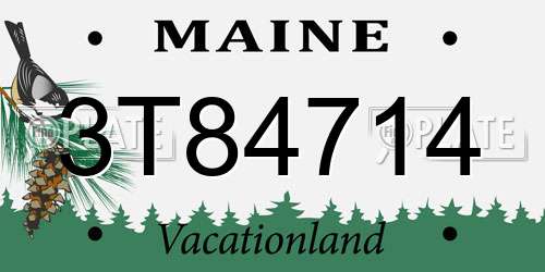 3T84714 Maine License Plate
