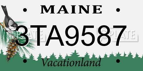 3TA9587 Maine License Plate