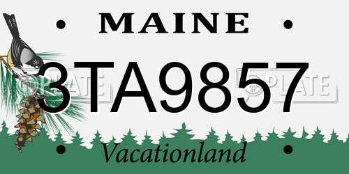 3TA9857 Maine License Plate