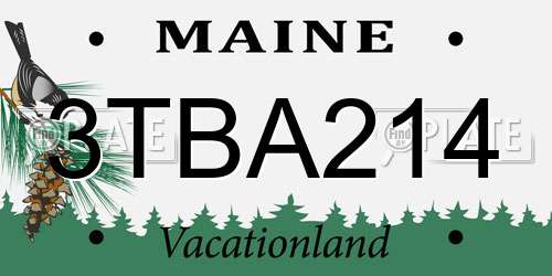3TBA214 Maine License Plate