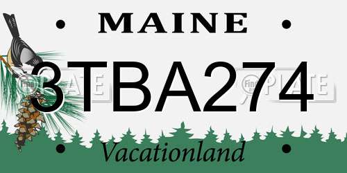 3TBA274 Maine License Plate