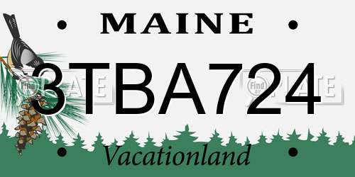 3TBA724 Maine License Plate
