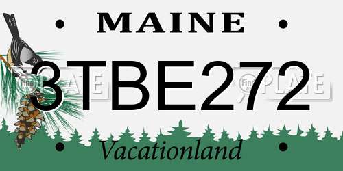 3TBE272 Maine License Plate