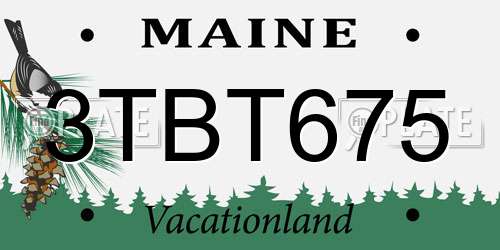 3TBT675 Maine License Plate