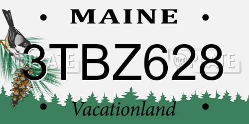 3TBZ628 Maine License Plate