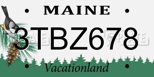 3TBZ678 Maine License Plate