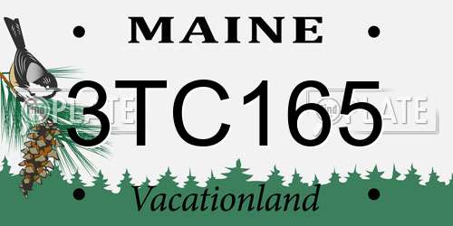 3TC165 Maine License Plate