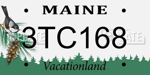 3TC168 Maine License Plate