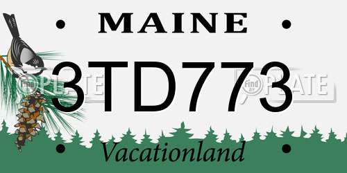 3TD773 Maine License Plate
