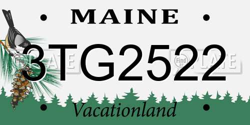 3TG2522 Maine License Plate