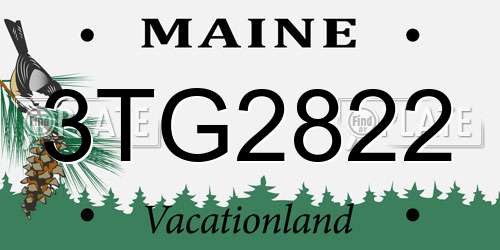 3TG2822 Maine License Plate