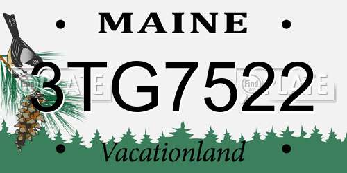 3TG7522 Maine License Plate