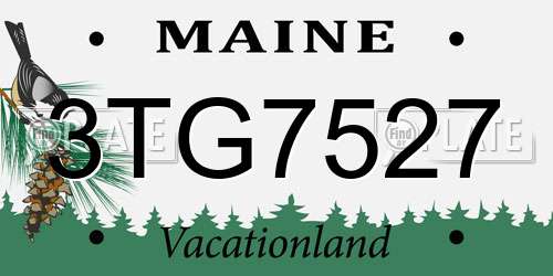 3TG7527 Maine License Plate