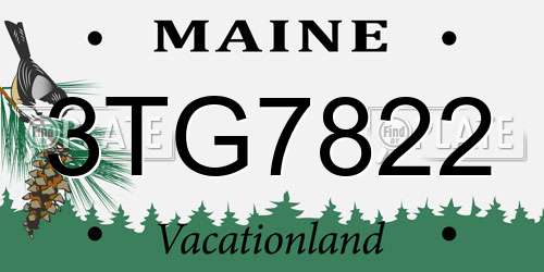3TG7822 Maine License Plate
