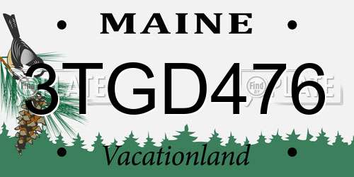 3TGD476 Maine License Plate
