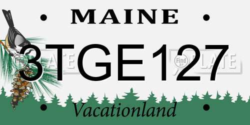 3TGE127 Maine License Plate