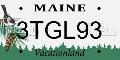 3TGL93 Maine License Plate