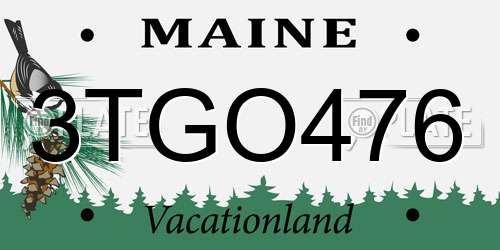 3TGO476 Maine License Plate