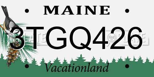 3TGQ426 Maine License Plate