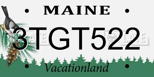 3TGT522 Maine License Plate