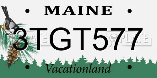 3TGT577 Maine License Plate