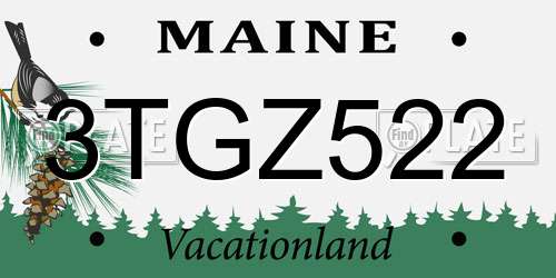 3TGZ522 Maine License Plate