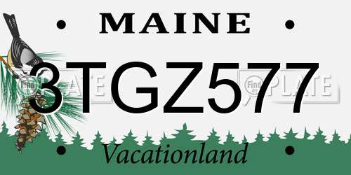 3TGZ577 Maine License Plate