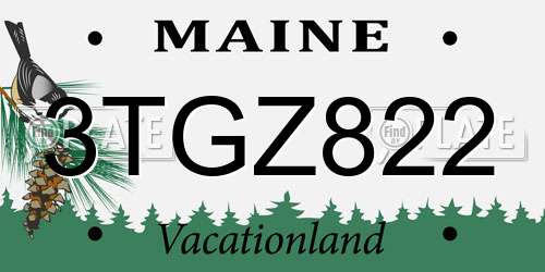 3TGZ822 Maine License Plate