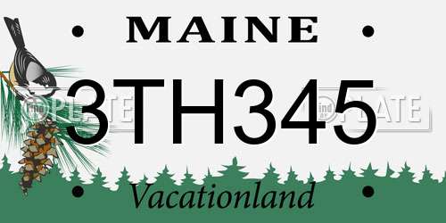 3TH345 Maine License Plate