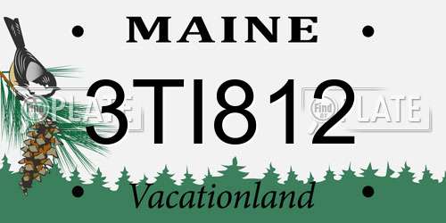 3TI812 Maine License Plate