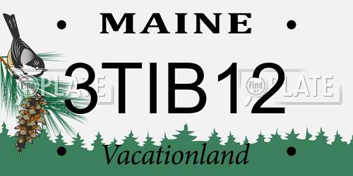 3TIB12 Maine License Plate