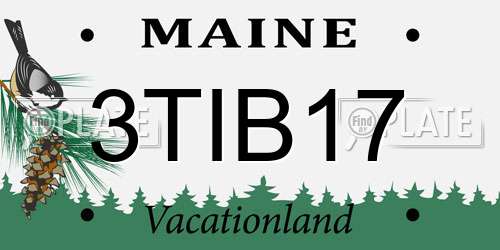 3TIB17 Maine License Plate