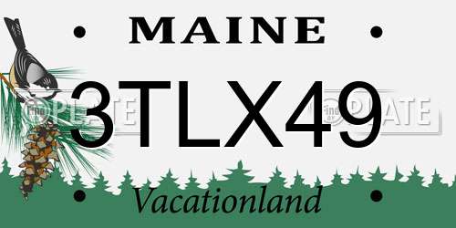 3TLX49 Maine License Plate