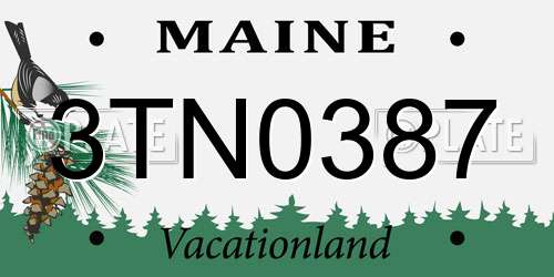 3TN0387 Maine License Plate
