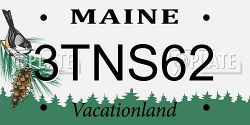 3TNS62 Maine License Plate